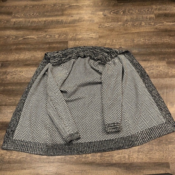 White House Black Market Cardigan Womens M White Black Knit Sweater - Picture 2 of 9